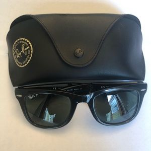Ray Ban Polarized Folding Wayfarer Sunglasses